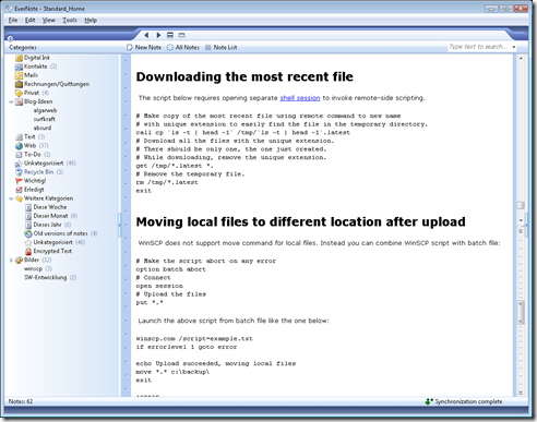 Screenshot EverNote