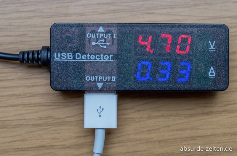USB Voltmeter - Amperemeter - Detailansicht